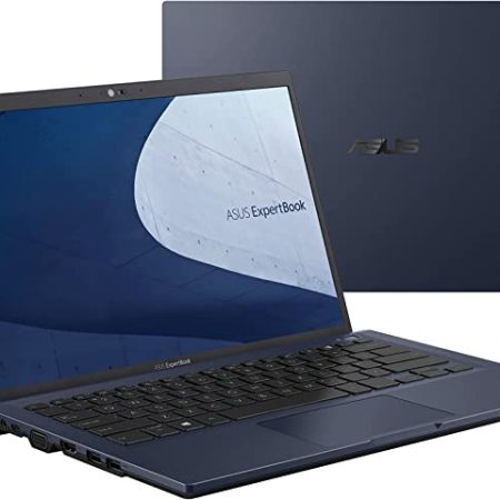 ASUS ExpertBook B1 Business Laptop, 14” FHD, Intel Core i7-1165G7, 512GB SSD, 8GB RAM, Military Grade Durable, AI Noise Cancelling, Webcam Privacy Shield, Win 10 Pro, Star Black.